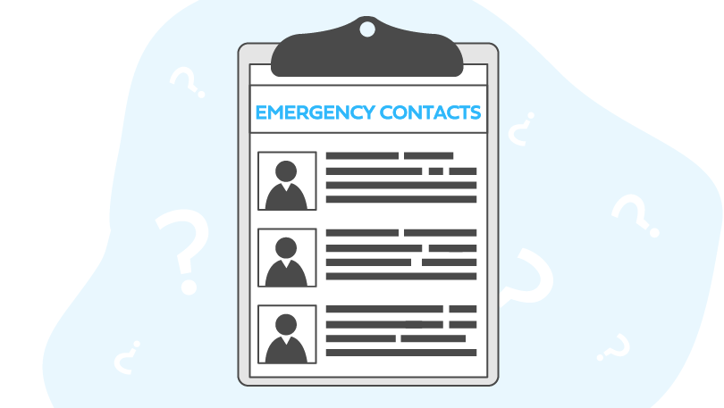 A list of emergency contacts