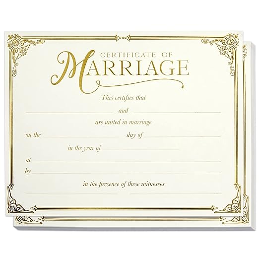 A marriage certificate